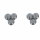 Boucles d'Oreilles Argent Puces Trois Perles