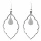 Boucles d'Oreilles Argent Nuage et Goutte d'Agate Blanche Facettée