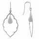 Boucles d'Oreilles Argent Nuage et Goutte d'Agate Blanche Facettée