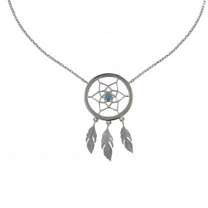 Collier Argent Rhodié Attrape Rêve