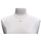 Collier Argent Cercle de Nacre Ivoire et Arabesque