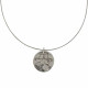 Collier Argent Cercle de Nacre Ivoire et Arabesque