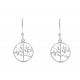 Boucles d'Oreilles Argent 925 Rhodié Arbre de Vie