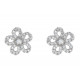 Boucles d'Oreilles Argent 925 Marguerite et Strass
