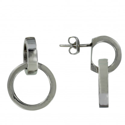 Boucles d'Oreilles Argent Deux Anneaux 