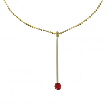 PHOTO A VE Collier Laiton Allumette Rouge
