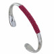 Bracelet Demi Jonc Rhodium et Galuchat Colors