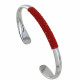 Bracelet Demi Jonc Rhodium et Galuchat Colors