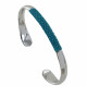 Bracelet Demi Jonc Rhodium et Galuchat Colors