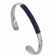 Bracelet Demi Jonc Rhodium et Galuchat Colors