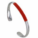 Bracelet Demi Jonc Rhodium et Galuchat Colors