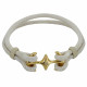 Bracelet Mixte Rhodium Plaqué Or Double Ancre et Galuchat - 18cm Classics