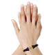 Bracelet Mixte Rhodium Plaqué Or Double Ancre et Galuchat - 18cm Classics