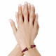 Bracelet Mixte Rhodium Plaqué Or Double Ancre et Galuchat - 18cm Classics
