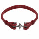 Bracelet Mixte Rhodium Noir Double Ancre et Galuchat - 20cm 