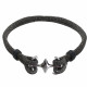 Bracelet Mixte Rhodium Double Ancre et Galuchat - 20cm 