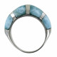Bague Argent Rayures de Larimar