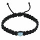 Bracelet Homme Shamballa Lien Tressé Noir et Perle de Larimar
