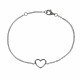 Bracelet Argent Rhodié Coeur Ajouré