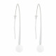 Boucles d'Oreilles Crochet Plat Métal Argenté et Perles Céramique