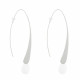 Boucles d'Oreilles Crochet Plat Métal Argenté et Perles Céramique