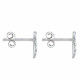 Boucles d'Oreilles Argent Rhodié Mini Plume