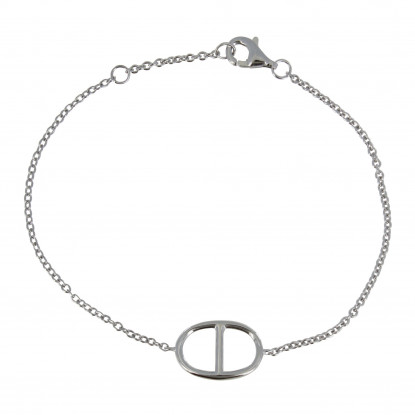 Bracelet Argent Rhodié Anneau Marin