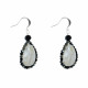 Boucles d'Oreilles Argent Goutte de Nacre Perles de Verre Facettées