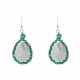Boucles d'Oreilles Argent Goutte de Nacre Perles de Verre Facettées