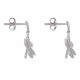 Boucles d'Oreilles Argent Rhodié Libellule et Strass
