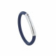 PHOTO A VE Bracelet Argent Brossé et Silicone Bleu Foncé