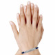 PHOTO A VE Bracelet Argent Brossé et Silicone Bleu Foncé