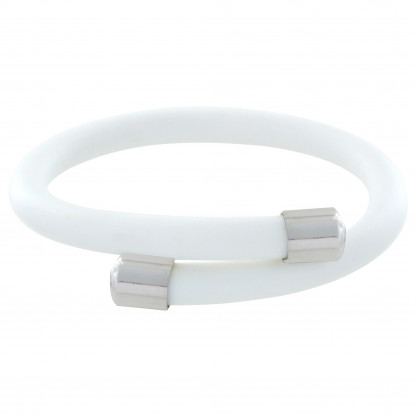 PHOTO A VE Bracelet Argent et Silicone Blanc