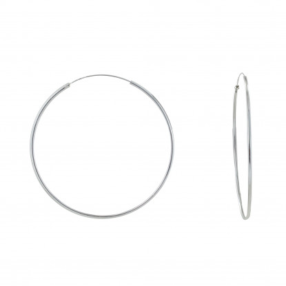 Boucles d'Oreilles Argent Fines Créoles 6cm