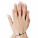 Bracelet Lien Médaille en Laiton Ancre émaillée Bleu Foncé