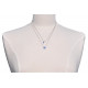 Collier Double Chaine Argent Rhodié Lune et Croissant de Lune