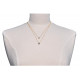 Collier Double Chaine Plaqué Or Lune et Croissant de Lune