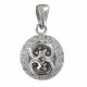Pendentif Argent Rhodié Bille de Strass et Arabesque