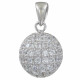 Pendentif Argent Rhodié Bille de Strass et Arabesque