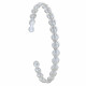  Bracelet Argent Rhodié Demi Jonc Perles Plates