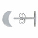 Boucles d'Oreilles Argent Rhodié Lune et Croissant de Lune