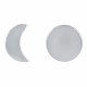 Boucles d'Oreilles Argent Rhodié Lune et Croissant de Lune