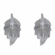 Boucles d'Oreilles Argent Rhodié Feuille