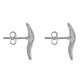 Boucles d'Oreilles Argent Rhodié Feuille
