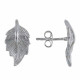 Boucles d'Oreilles Argent Rhodié Feuille