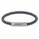 Bracelet Homme Cuir et Acier Tréssé Rond