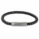Bracelet Homme Cuir et Acier Tréssé Rond