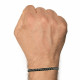 Bracelet Homme Cuir et Acier Tréssé Rond