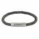 Bracelet Homme Cuir et Acier Tréssé Rond