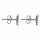Boucles d'Oreilles Argent Rhodié Papillon et Un Strass